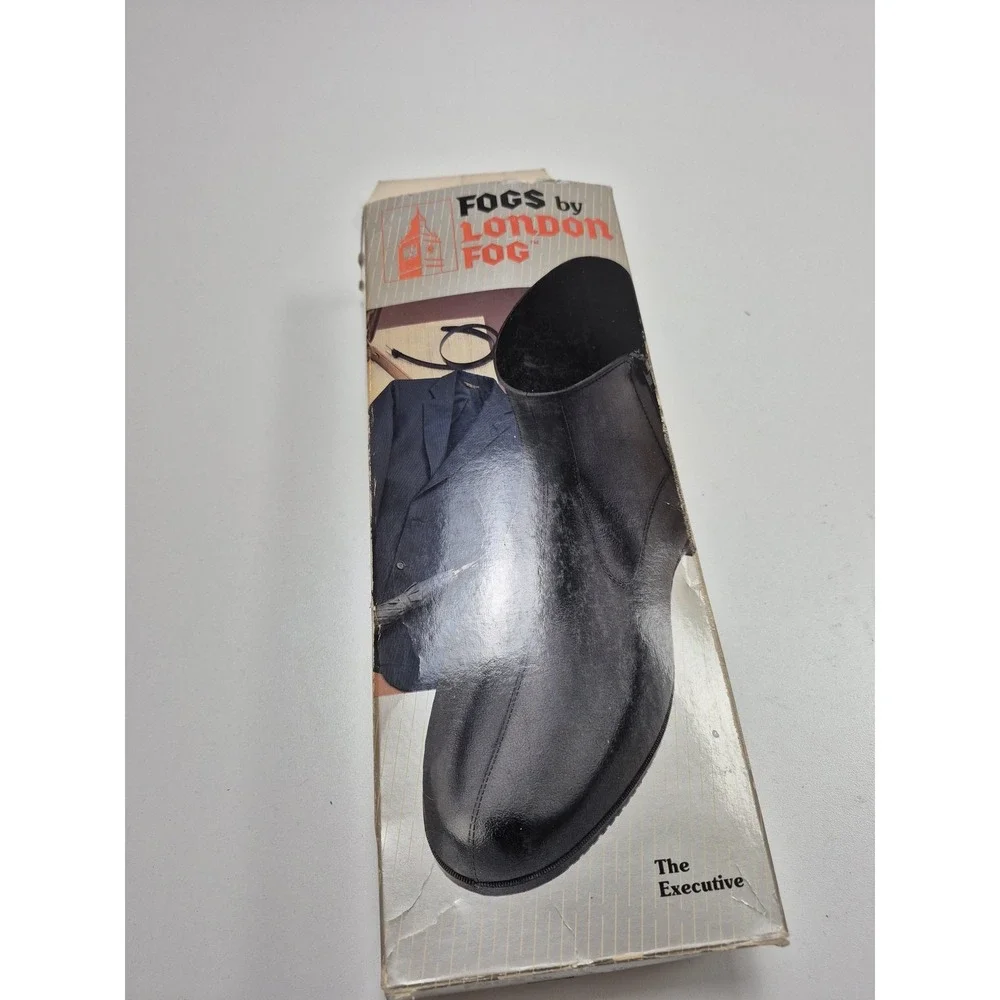 VTG London Fog The Executive Rain Boots Mens Size 8.5 Black Rubber Overshoes